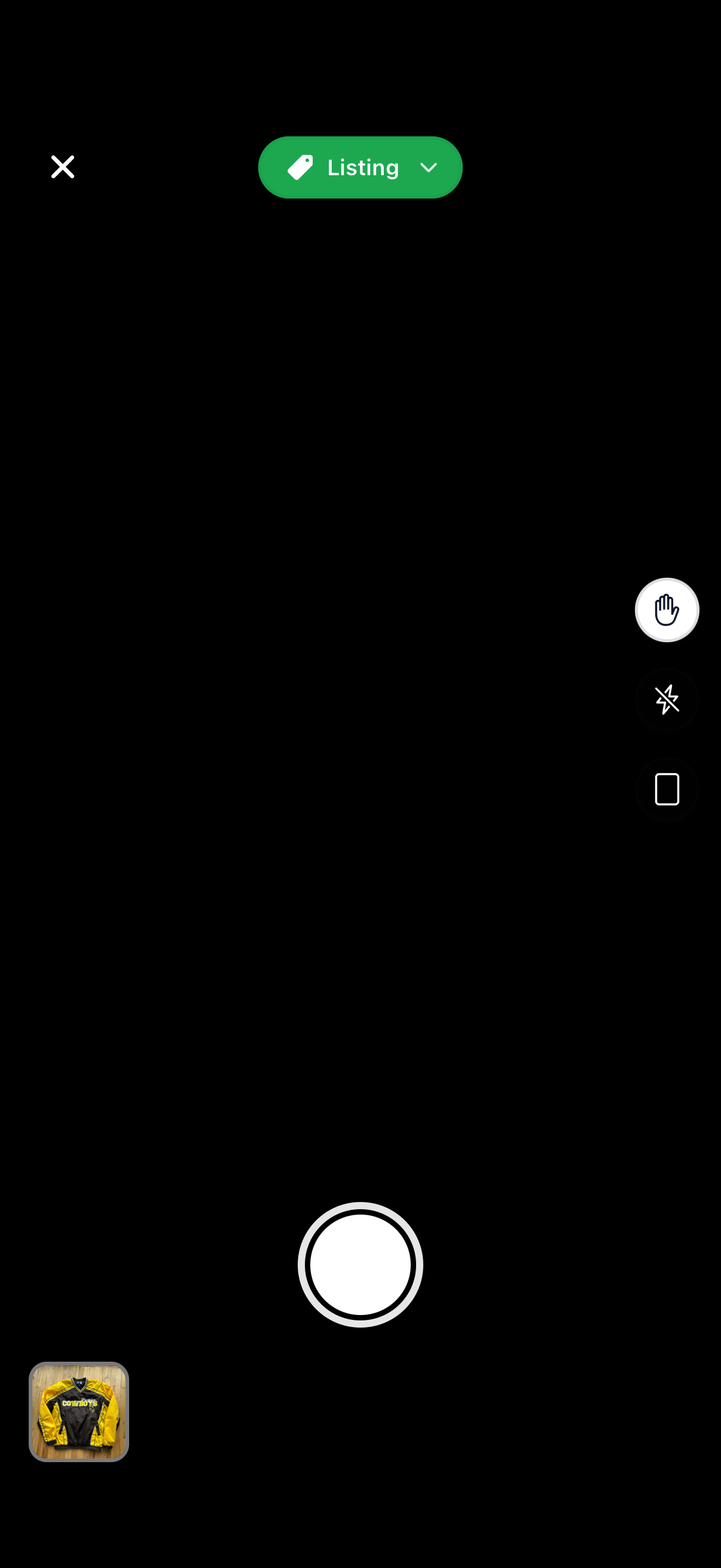 Mobile listing camera with AI Mode turned off